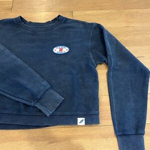 Vintage Ole Miss Rebels Navy Blue League Cropped Crewneck